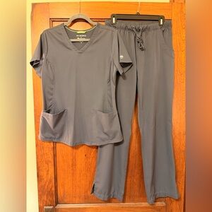 Healing Hands Gray Scrub Set